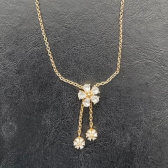 Vintage Rare find Christian Dior necklace w/Clear Rhinestones flowers - Picture 2 of 11